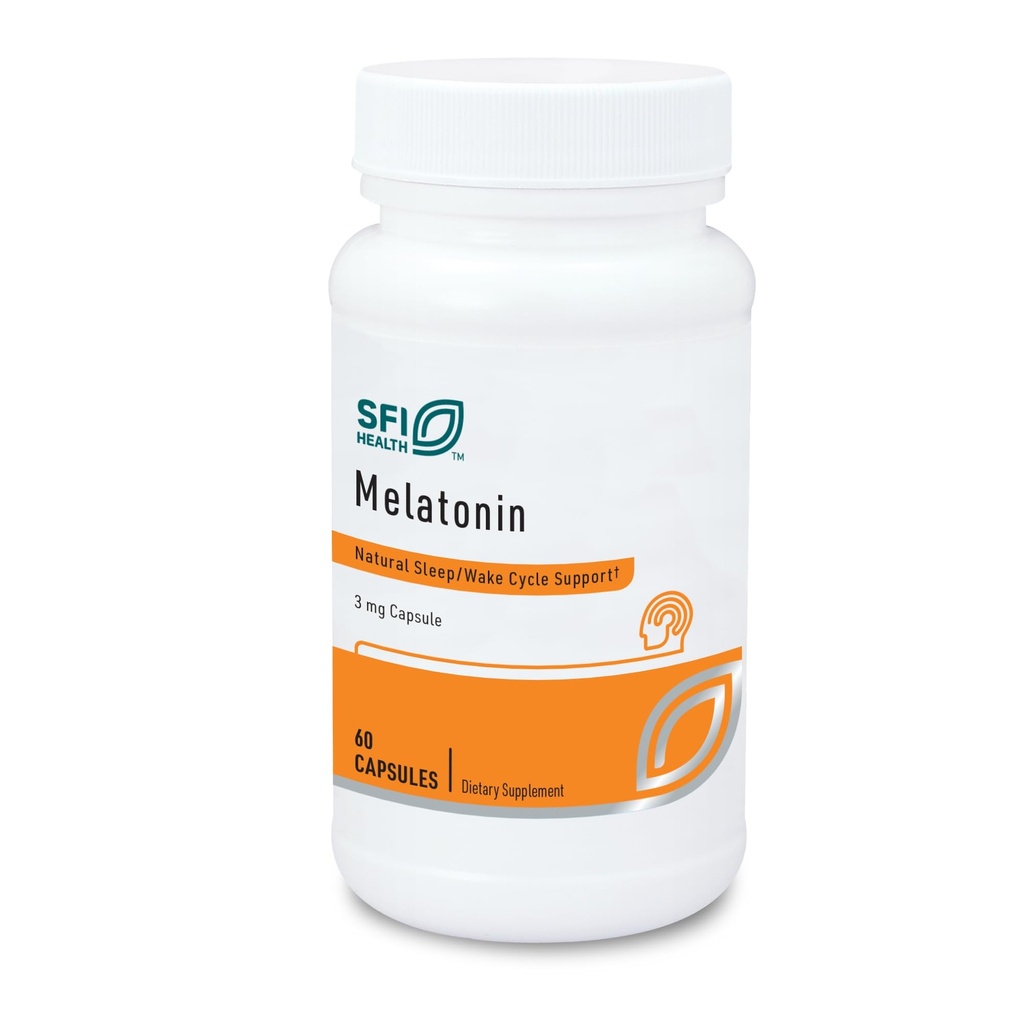 Klaire Labs SFI Health Melatonin 3 Milligrams - podpora za spanje za moške in ženske (60 vegetarijanskih kapsul)