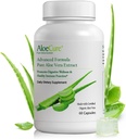 AloeCure Organic Aloe Vera Kapsule, 130.000mg Notranji Aloe Leaf Equivelant na služijo, Podpora Gut Health & Prebavni Comfort, Trebušna kislina Buffer, Naravni imunski dodatek, Aloin, 60 kapsul