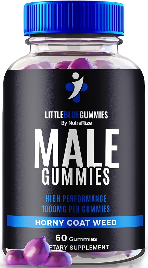 Mali Blue Gummies za moške, Premium moški dodatek za Daily Nutrition, LittleBlue Gummy, Vsenaravni multivitamin za vrhunsko zmogljivost in splošno zdravje, Uradni pregledi (60 Gummies)