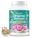 Orgain Organski Vegan Protein Powder, sadna žito - 21g Rastlinske beljakovine, 8g Prebiotične vlaknine, Nizko neto ogljikovi hidrati, Brez laktoze Sestavine, Brez dodanega sladkorja, ne-GMO, za stresanje in napitki, 2,03 lb