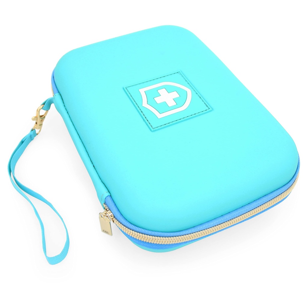 CASEMATIX 8" Turquoise Asthma Inhaler Primer za potovalne Fits Spacer, Maska in dodatki, Vključuje samo primer