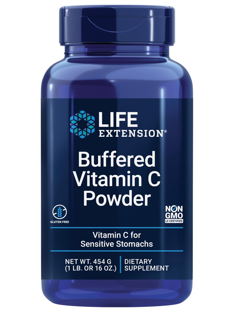 Life Extension pufered Vitamin C v prahu, pufering minerali, kalcij, magnezij, kalij in cink, za občutljive želodce, Gluten prost, ne-GMO, vegetarijanec, 454 Grams, O 84 Sluge