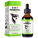 Probiotik za pse, naravni 3 v 1 Pasje probiotične kapljice pomaga sprostiti drisko, podpira Gut zdravje, Srbeča koža, alergije, Immuniteta, Prebavne Enzyme za pasje dopolnilo, Bacon Flavor - 60ml / 2 fl.oz