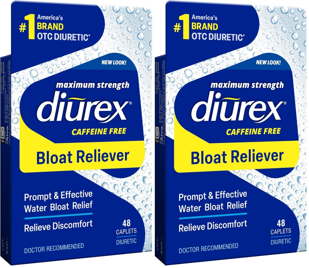 Diurex Max - Največja moč Kofein-free Diuretic vodne tablete - občutek boljše in manj težko, 48 Število (Pack od 2)