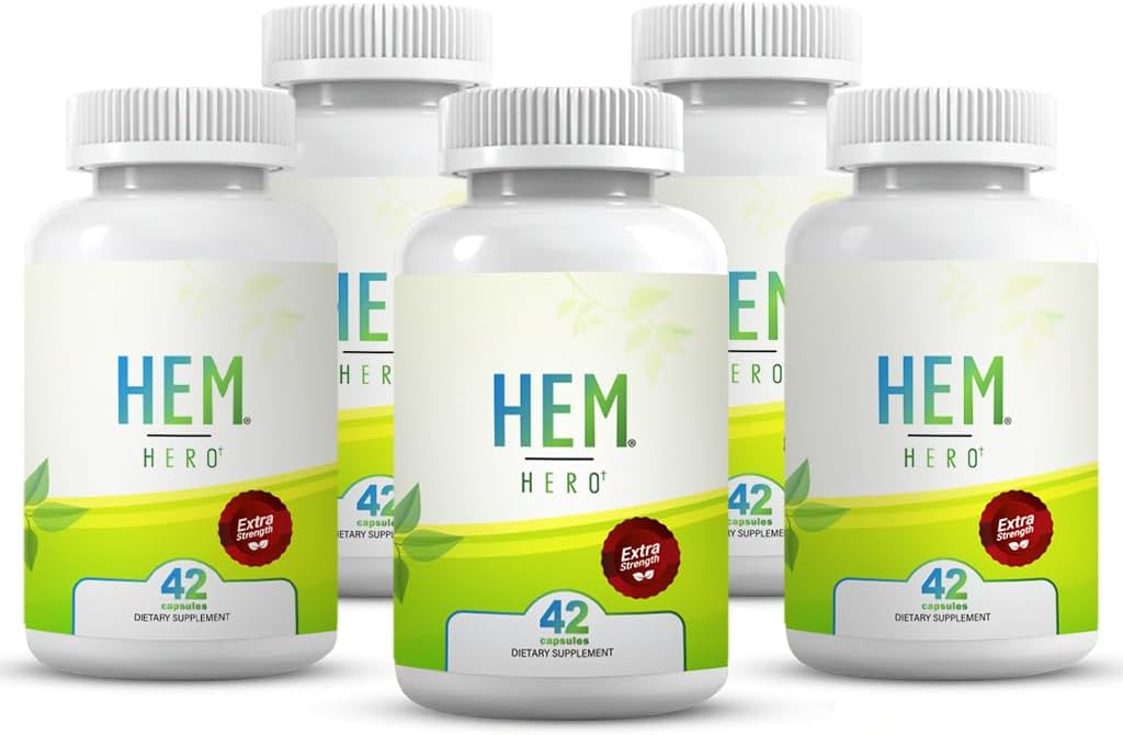 Hem Hero® Dodatna moč Hemorrhoid zdravljenje - zmanjšanje otekanje, Soothe Srbenje in draženje - - 42 Kapsule - (5-Pack)