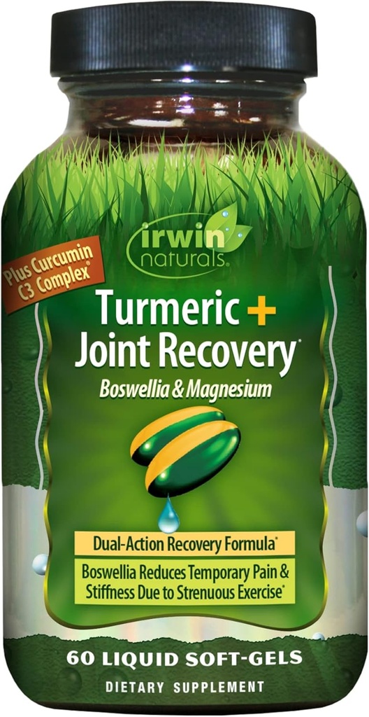 Turmeric After Sport by Irwin Naturals, z Boswellia & Magnezij, Zmogljiva post-workout recovery, 60 Liquid Soft-Gels