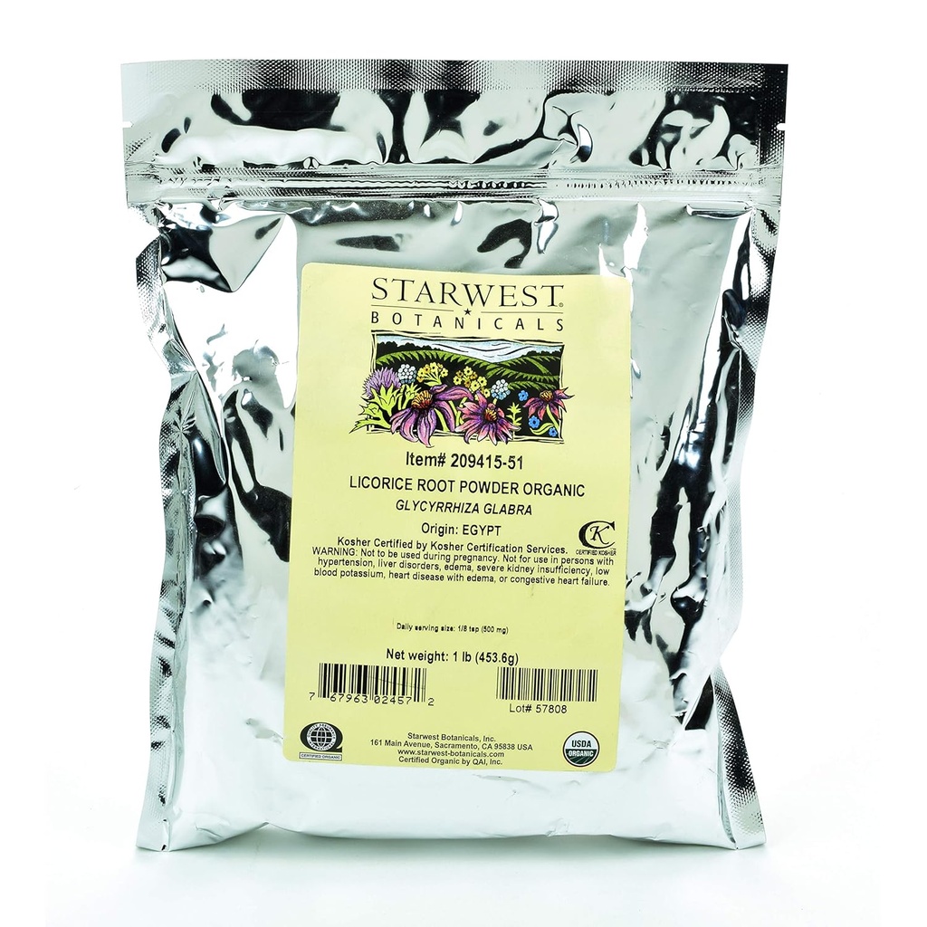 Starwest Botanicals Organic Licorice korenski prašek, 1 funt