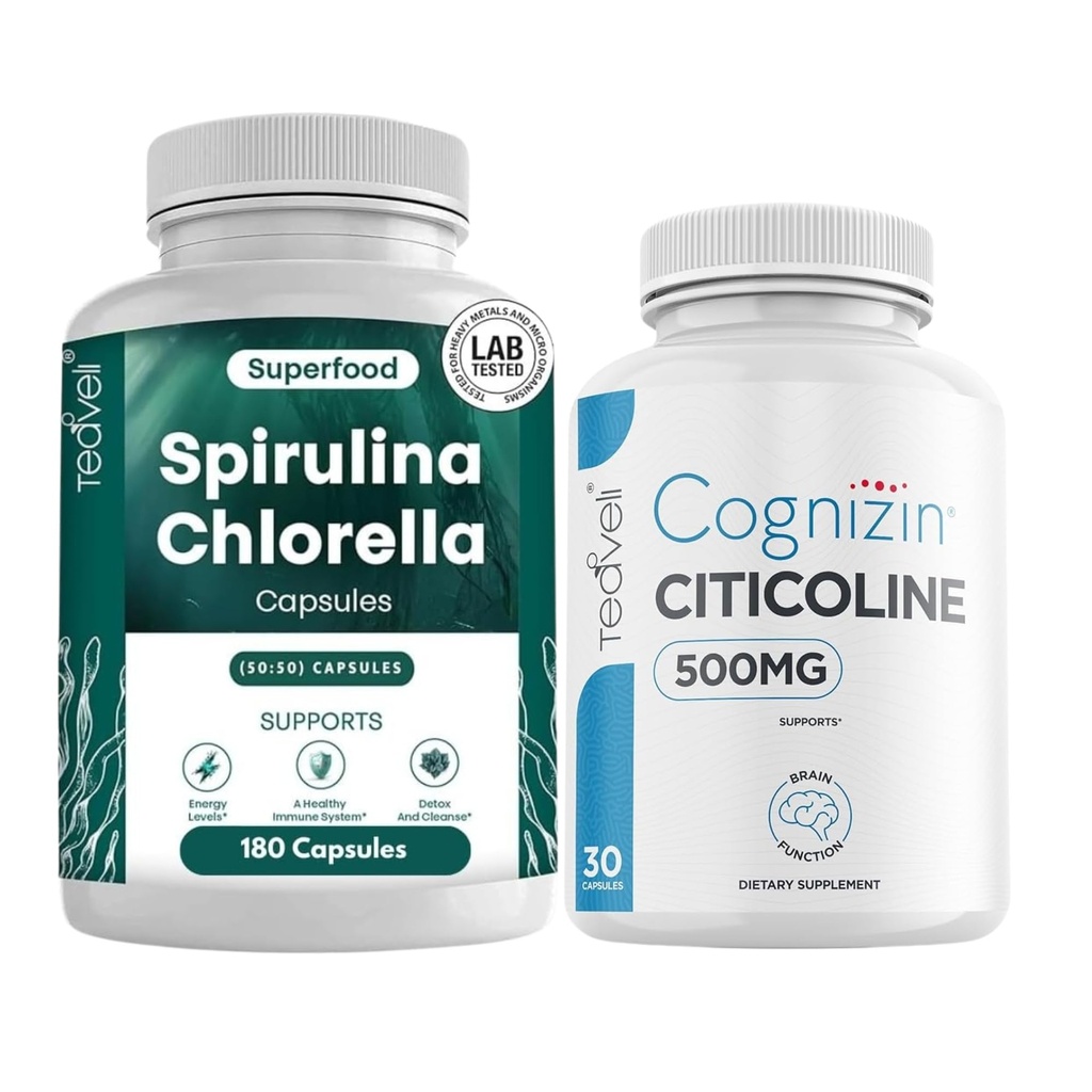 Teaveli Citicoline s Spirulina klorella kapsule