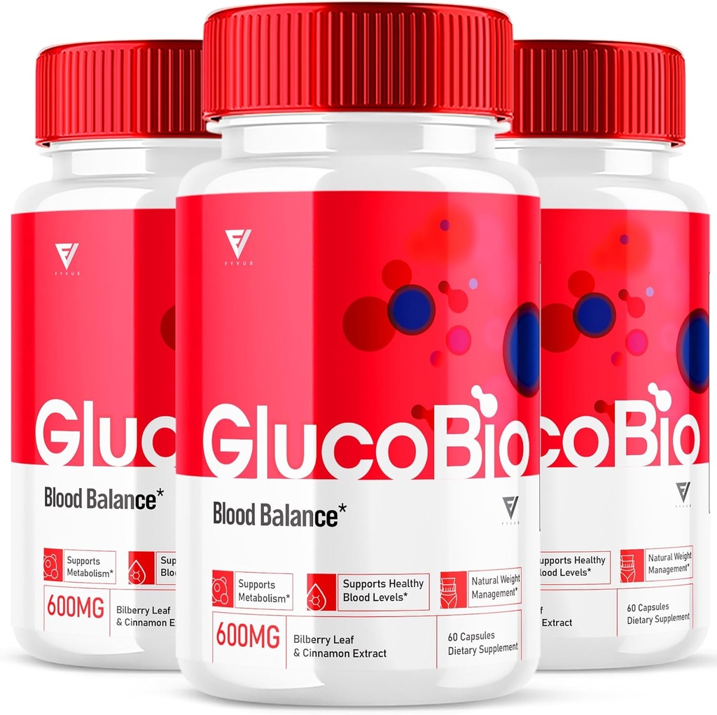 (3 pakiranja) GlucoBio Podpora za zdravje in dobro počutje Kapsule Gluco Bio tablete, Gluco Bio Natural Vitamin Splošno zdravje in wellness Formula Glycogen Support, BioGluco Kapsule (180 kapsul)
