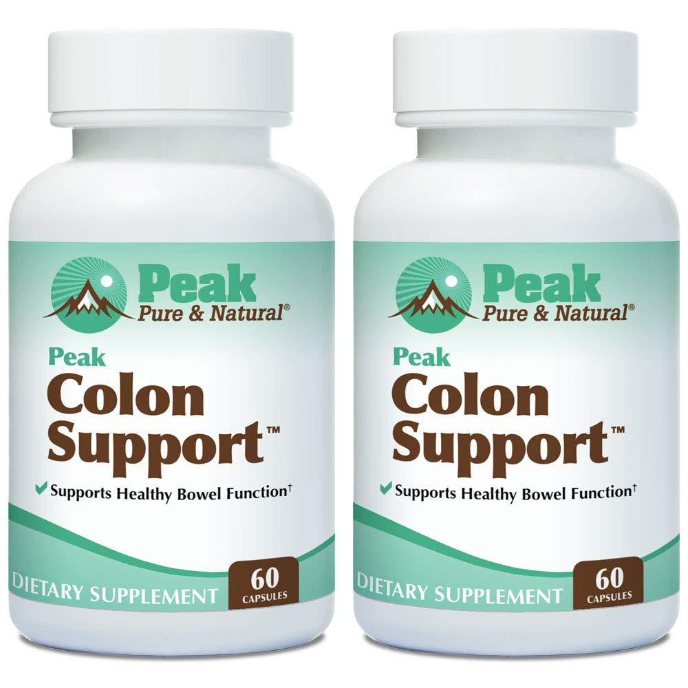Peak Pure & Natural Colon Podpora - Colon Cleanse in Detox dopolnilo za digestivno zdravje - Gut Health Support z Inulin in Senna Leaf Extracts - z Fiber, Prebiotics, in Probiotics - 2 Pack