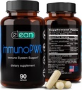 ELEAN Imuno PWR- obogaten z cinkom, selenom, aminokislinsko lizino in Astragalus Root Extract za kolagen sintezo, zdravje ščitnice, mineralno podporo, energijo in imunskim zdravjem 90 Veg kapsule.