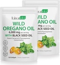 2 Pack Oil of Oregano Softgels, 120 Count 2 v 1 6000mg Oil of Origano s črnim semenskim oljem 200mg, rastlinsko, organsko olje dopolnilne kapsule, Non-GMO & Imunska podpora