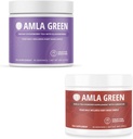 Amla Powder & Green Tea Superfood Supplement, Antioksidant Podpora, izdelan z bezgovimi jagodami (90 Servings) & Hibiscus (30 servings), Organic, Vegan