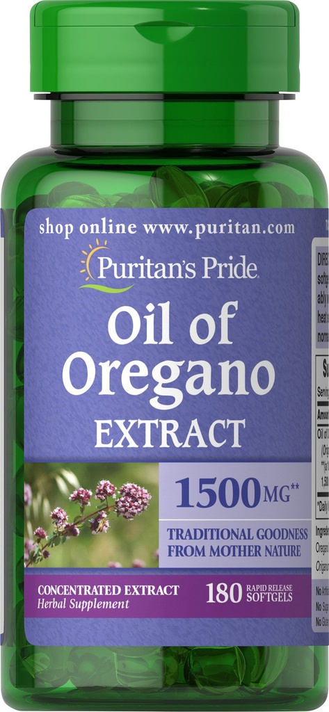 Puritan's Pride Oil of Oregano Extract 150 mg Softgels, 180 Count