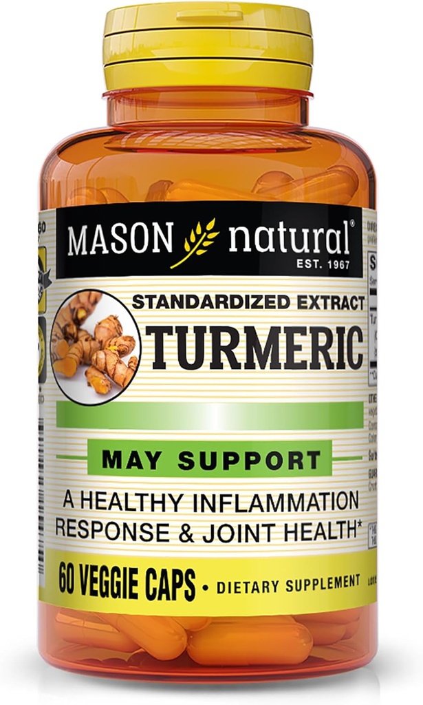 MASON NARAVNA kurkuminoidi 500 mg, s 95% kurkuminoidi, dodatek za splošno podporo Wellness & Joint, 60 na rastlinah osnovanih Veggie kapsule