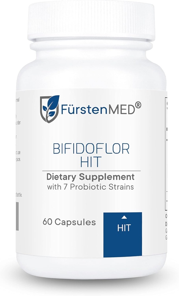 FürstenMED Bifidoflor HIT – nizko histaminski probiotik za histaminsko intoleranco, občutljivo črevo in prebavne motnje, 7-sev Lactobacillus & Bifidobacterium, 15,6B CFU, Vegan, 60 zapoznelih kapsul