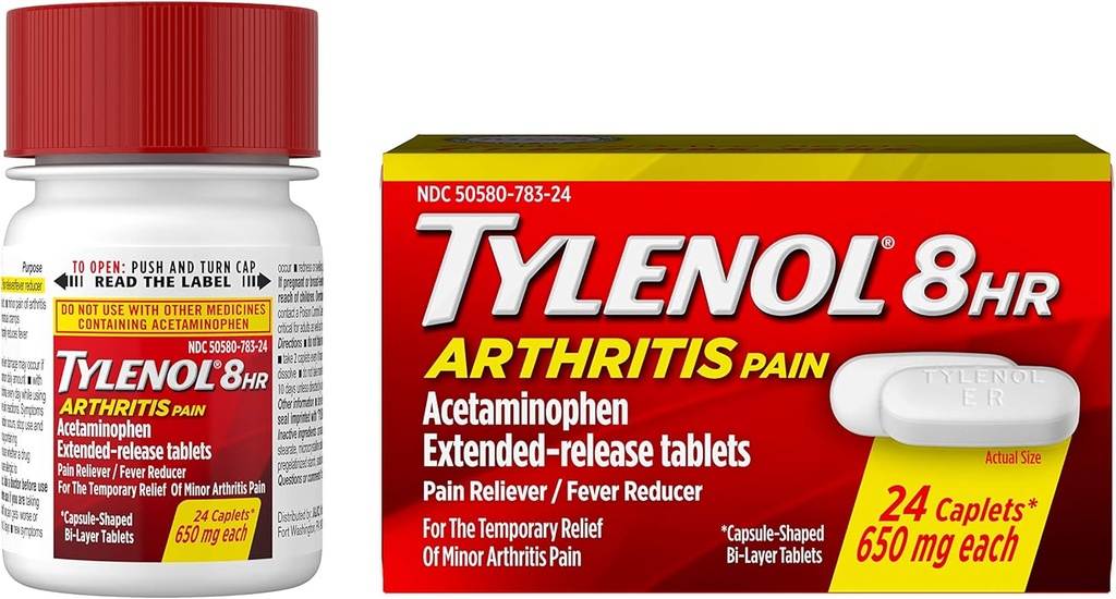 Tilenol 8 ur Artritis bolečine tablete z acetatfen za bolečine v sklepih, 24 ā