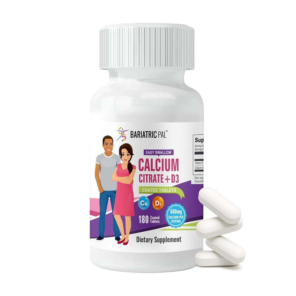 BariatricPal Easy Pogoltniti kalcijev citrat (600 mg) in D3 Obložene tablete (oskrba 30 dni)