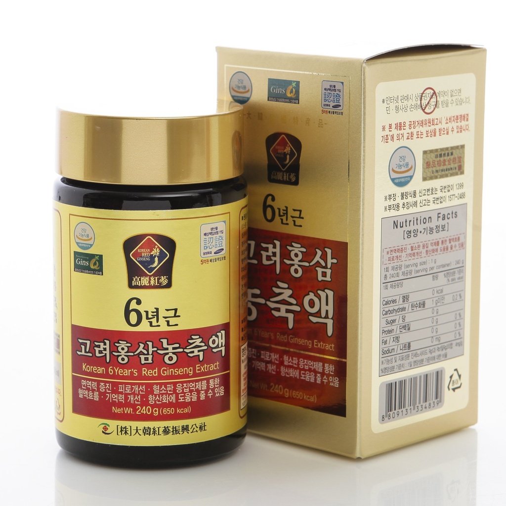 240g(8.5oz), 100% čisto korejsko 6 let korensko rdeča ginseng ekstrakt, Saponin, Panax