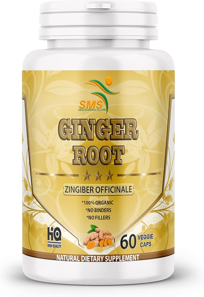 Organski korenski prašek (Zingiber officinale) Prebavna podpora - 60 Veggie Kapsule