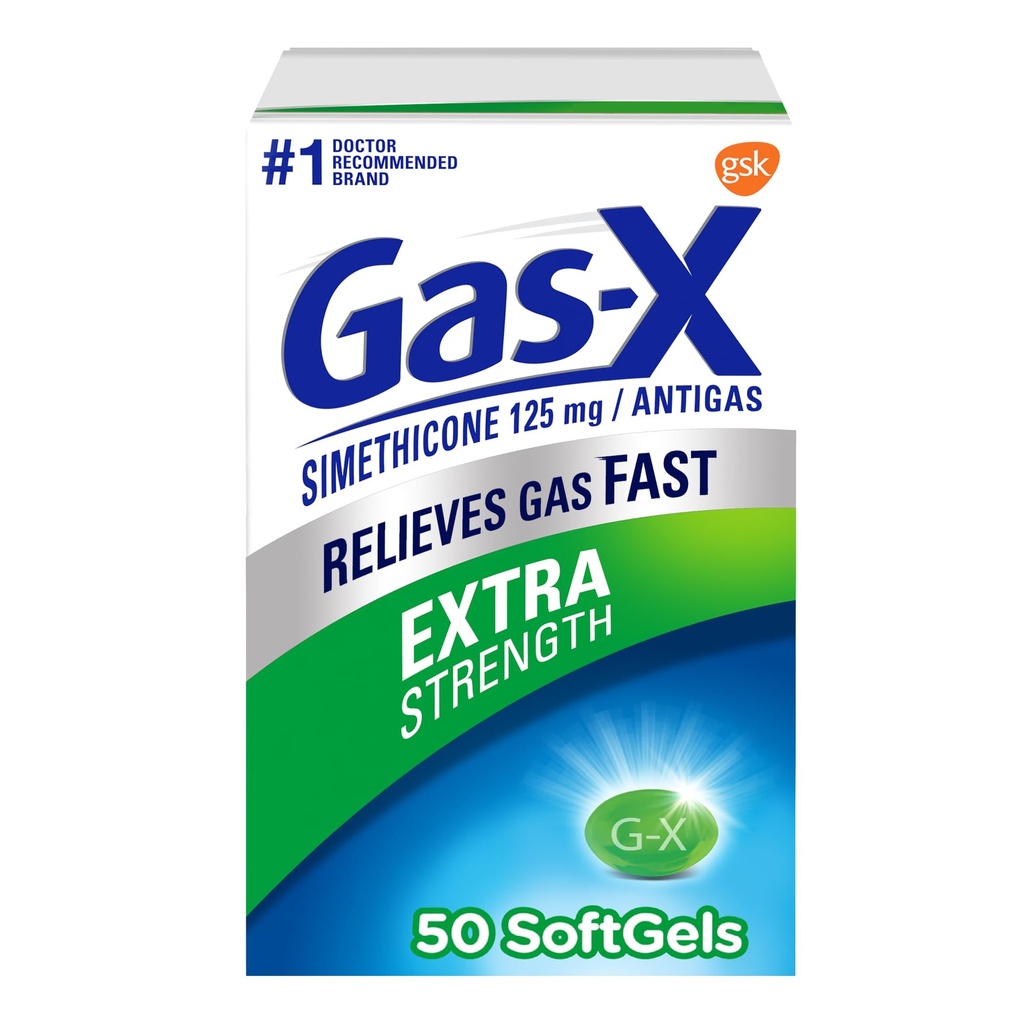 Plin-X Extra Strength Plin Relief Softgels s Simeticone 125 mg - 50 Število