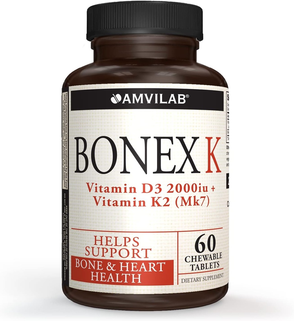 Bonex K Supplement.Vitamin D & K Complex.Podpora za zdravje srca, kosti in zob.
