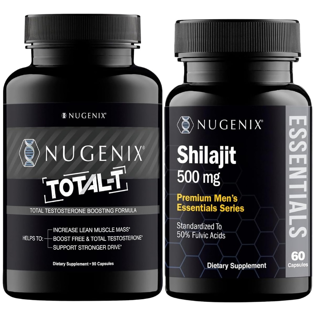 Nugenix Essentials Shilajit in Total-T Testosteron Booster za moške
