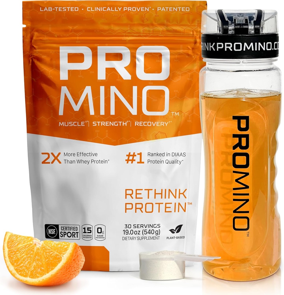 Rething Protein, 2X Better kot Whey Protein, Mega-Dose Leucin (EAA + BCAA), Ultra-Fast-Acting Muscle Recovery, NSF Certified, Gradite mišice tudi med spanjem* - Orange, 30 Servings
