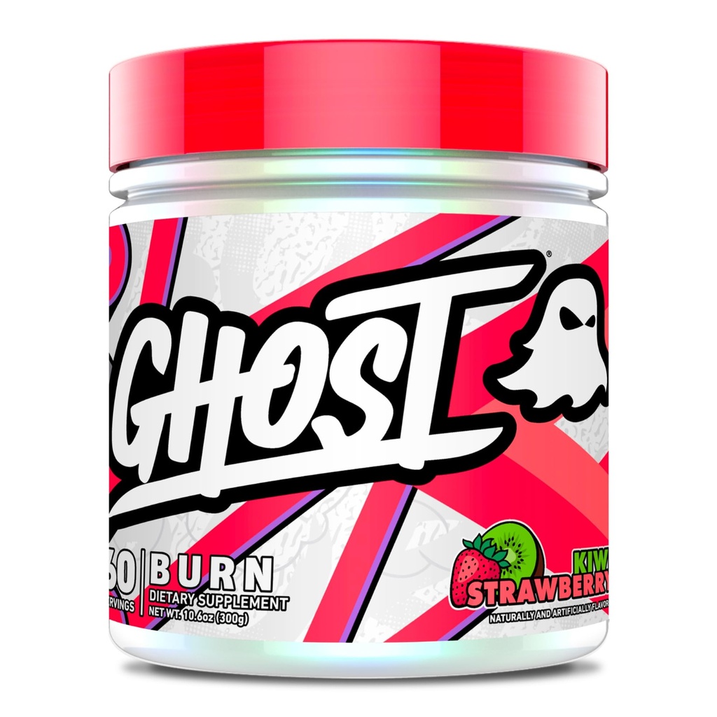 GHOST Burn Teža Management Powder, Kiwi Jagode (60 strežb) - Presnova in energijska podpora dodatek za moške in ženske - Naravni kofein, L-karnitin in L-tirozin - Soy & Sugar-free, Vegan