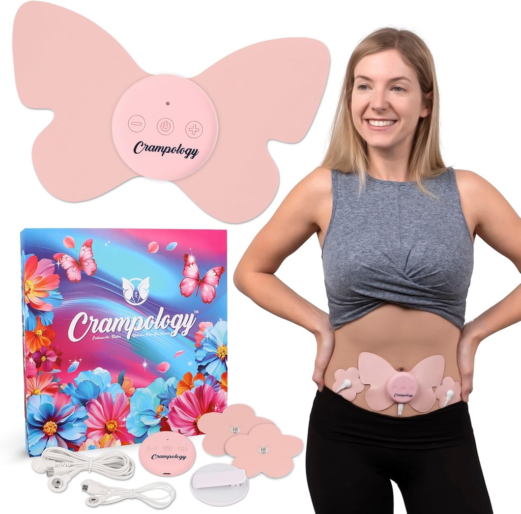 Relief Pink-Period Cramps Pain Releading Device, Cramp Massager za menstrualne in spodnji hrbet Ache, zmanjšuje endometriozo neugodje, PMS TENS enota, brezžična ali žična, podpora za naravni cikel