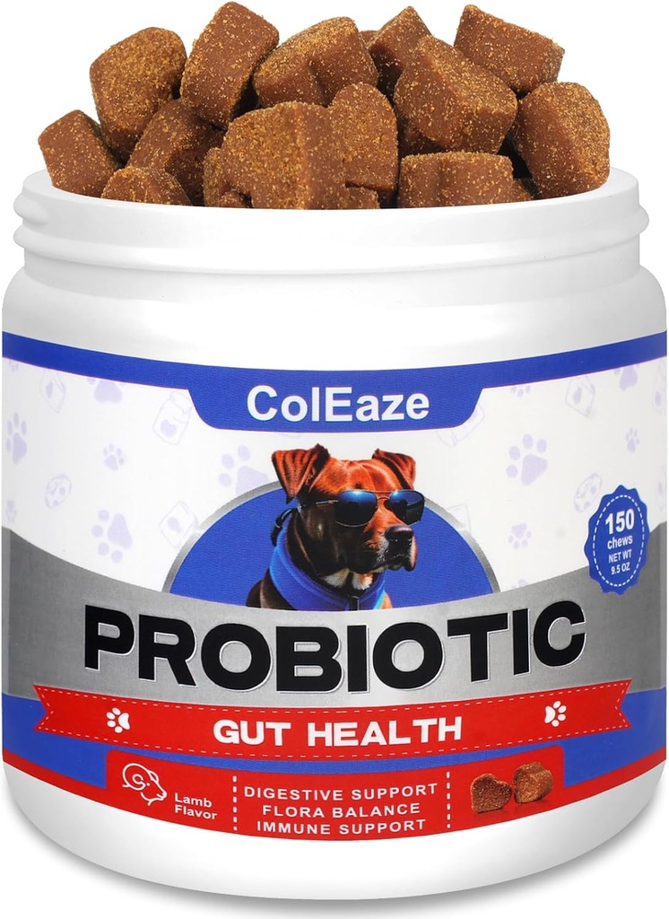 Probiotiki za pse, 150 Chews pes probiotiki za digestivno zdravje, pes probiotiki žvečijo s 6 Prebavne encimi za zdravje črevesja, diareja, srbeča koža in srbeča ušesa Immuniteta - Lamb Flavor
