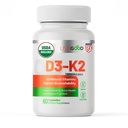 LIVEGOOD Organic D3 K2 Supplement 2000 i.e., veganske kapsule z MK-7, čistim vitaminom D3 s K2 za imuno in podporo kosti, narejene v Formuli ZDA Organic D3 K2 (60 Count)