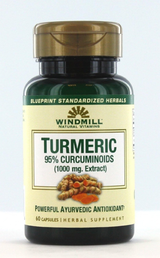 Vetrnice Kurkuminoidi 95 Odstotek kurkuminoidi 1000 Mg Kapsule - 60 Ea