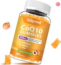 CoQ10 Gumies brez sladkorja, Plus Omega-3, Vitamin B3 in cink, Magnezij, 5X visoko Absorpcijski koencim Q10 dopolnila, q10 Boost celična energija, Potent Antioksidant & Možgani, Peach Flavor, 60 Cts
