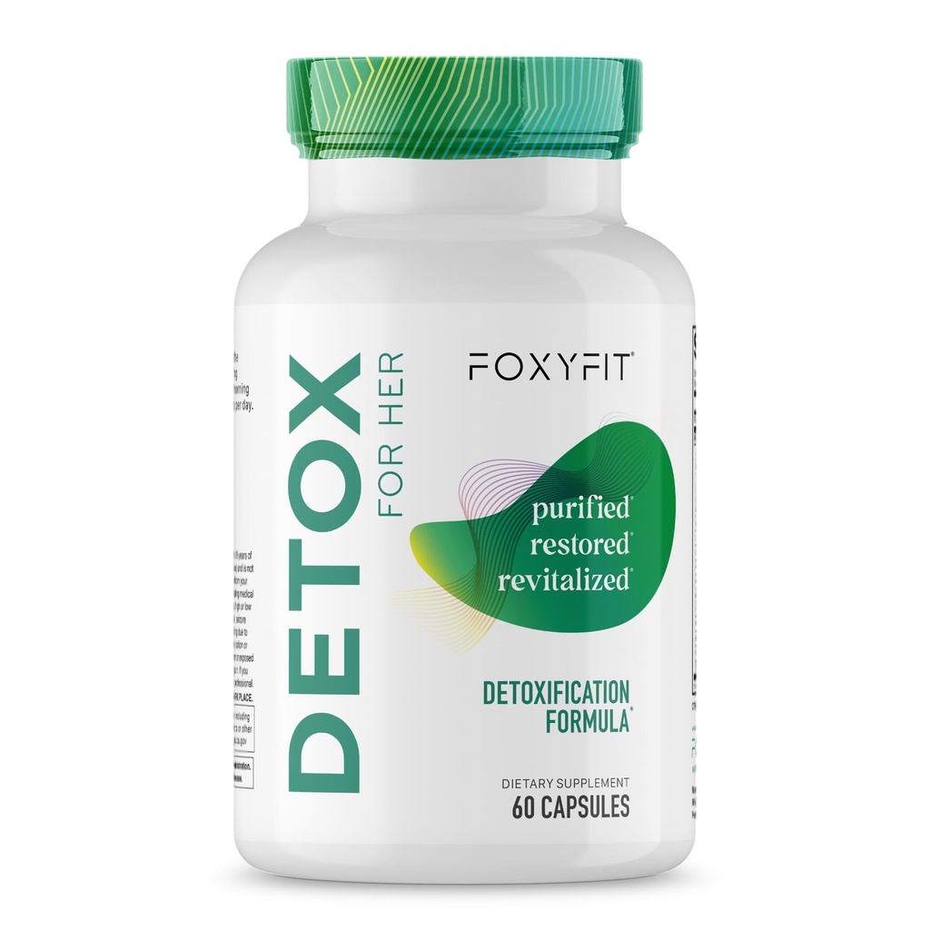 FoxyFit detox za njeno 30-dnevno detox čiščenje formule, ki podpira zdravo digestacijsko funkcijo, spodbuja razstrupljanje, in ravnovesja od znotraj *