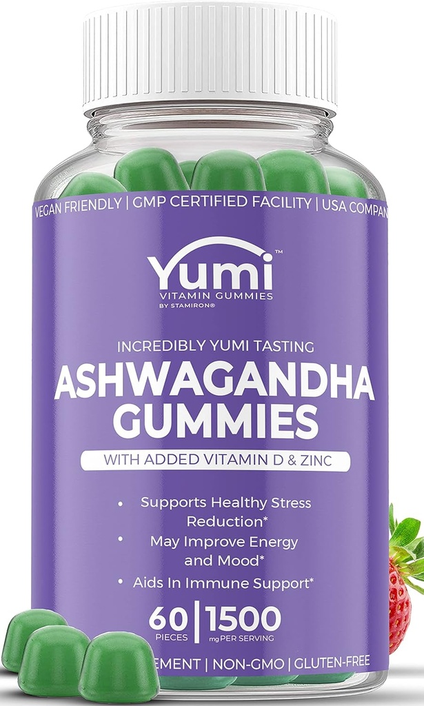 Ashwagandha Gumies Dodatki Vegan prijazno - Gummy Vitamini Napredno Primerjaj s kapsulami Tablete Tablete Tekoči - 60 Rastlinske žvečilke