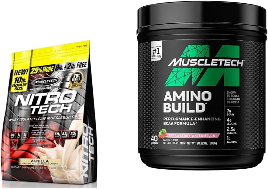MuscleTech Nitro-Tech Whey Protein Powder Izolat in peptidi 