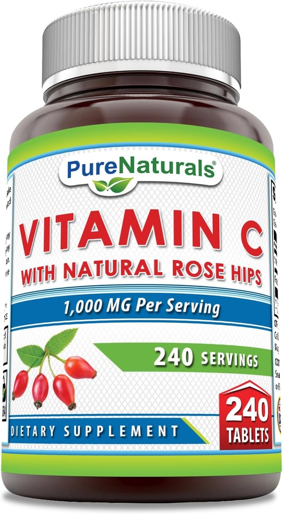 Pure Naturals Vitamin C z Rose HIPS 1000 mg na obroke 