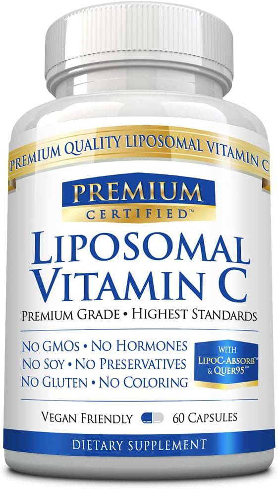 Liposomski vitamin C - 1100mg - 60 kapsul - nežen na želodcu - s fosfolipidi in bioperinom - okrepi imunski sistem, antioksidantne lastnosti in kolagensko proizvodnjo