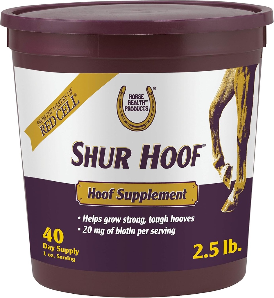 Horse Health Shur Hoof Hoof Supplement za konje, pomaga rasti močan, težko Hooves, 2,5 funt, 40 dan dobave