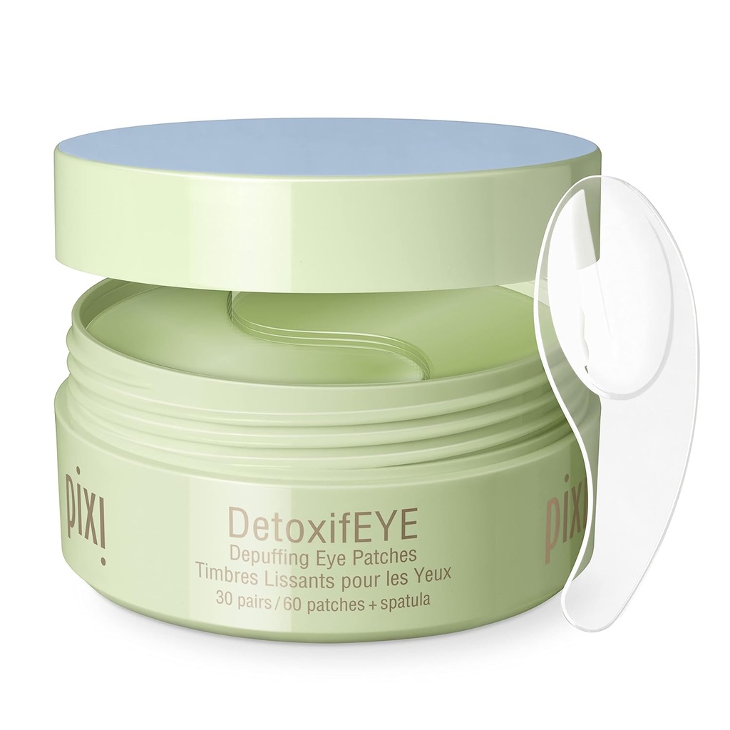 Pixi DetoksifEYE Depuffing Hydrogel Under-Eye obliži, Cucumber, hialuronska kislina & kofein za Puffy oči in temni krogi, Hydrate Eye območje, 30 parov, 60 obliži