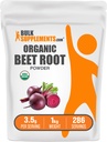 BulkSupplements.com Organic Beet Root Powder - Superfood Supplements, Beet Root Supplements - Vegan & Gluten Free, 3,5g na Serving, 1kg (Pack 5) (11 funtov)