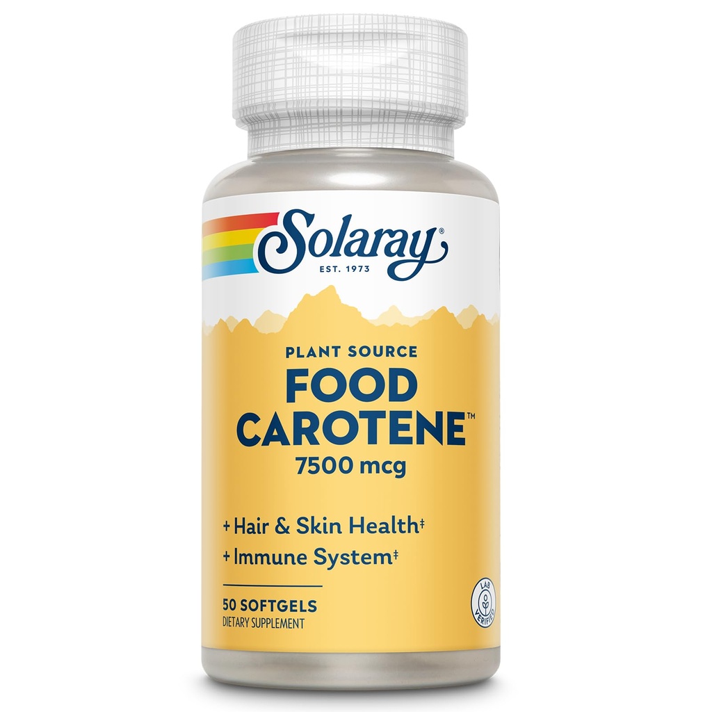 SOLARAY Food Caroten, Vitamin A kot Beta karoten 25000IU 
