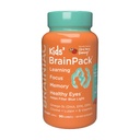 Brainiac Kids Daily BrainPack Gumies, Podpira zdravje možganov z Omega 3 DHA EPA DPA, Choline, B6 & B12 in Lutein za zdravje oči z imuno podporo, Citrus Berry Flavor, 90 ct