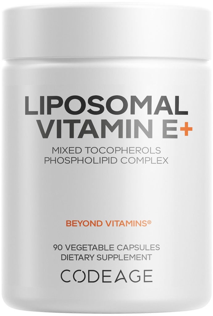 Koda Liposomski dodatek vitamina E - vsi vitamini E Tokoferoli - 3-mesečni dovod - Alfa tokoferoli, beta, gama in delta - Liposomski mešani tokoferoli - ne-GMO fosforolipid - 90 kapsul