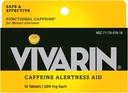 Vivarin, tablete kofeina, 200 mg kofeina v vsaki tableti, varno in učinkovito pomaga ostati buden, pomoč pri opozarjanju, dodatek k energiji, 16 tablet - 5 paketov