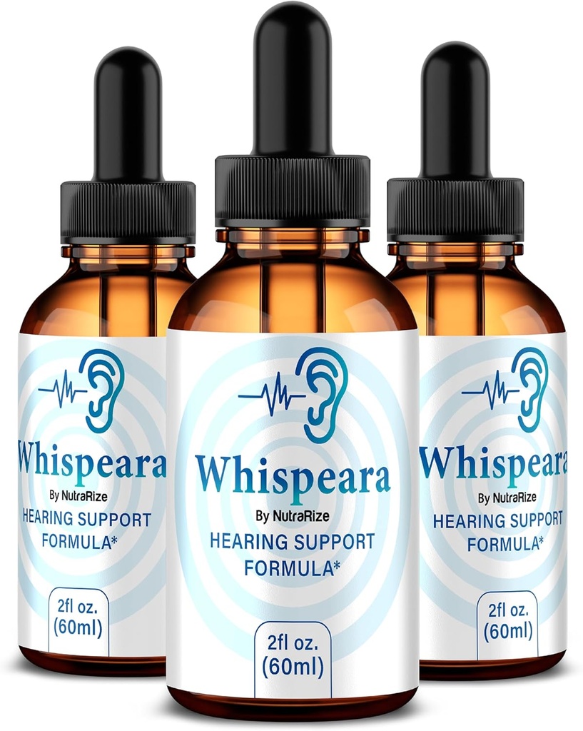 (3 paket) Kapljice Whispeara - Uradna Whispeara za podporo zdravo sluh, Fokus in uspešnosti, All Natural Whispeara sluh podpora Formula, Premium Whispeara Gotas Review (90 Servings)
