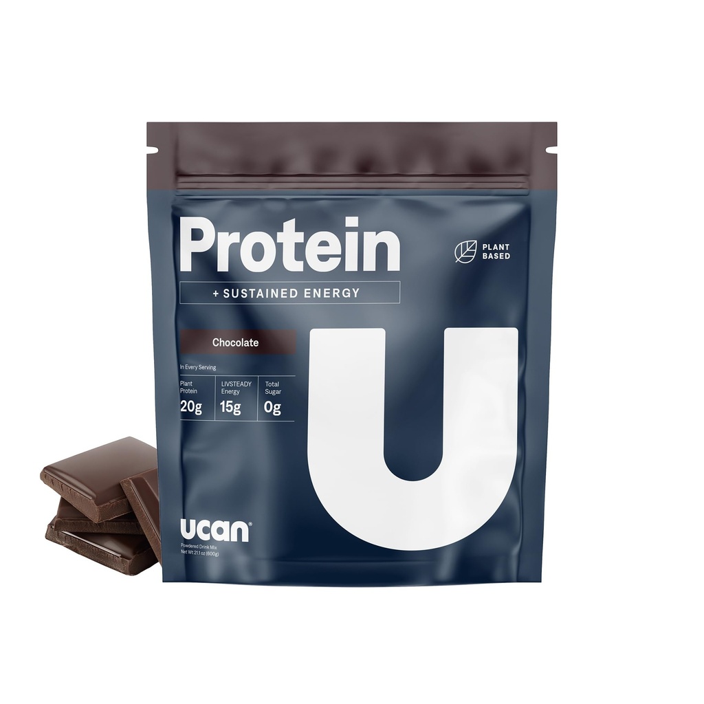 UCAN Energy + Plant Protein Powder - Beljakovine na osnovi veganskih rastlin 20g Pea z aminokislinami EAAS & BCCA - Keto Protein Powder - Brez dodanega sladkorja, Gluten-free - Čokolada -12