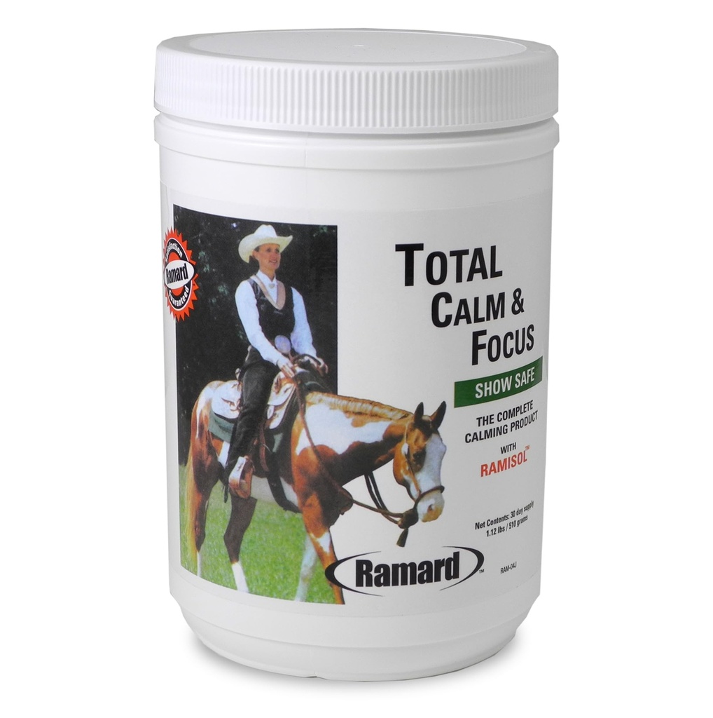 Ramard Total Calm and Focus for Horses Supplement - Magnesium & Calming Formula for Horse Show, Training, & Performance Mental Alertness Without Drowsiness, Show Safe, Perfect Prep for Horses 1 Pack