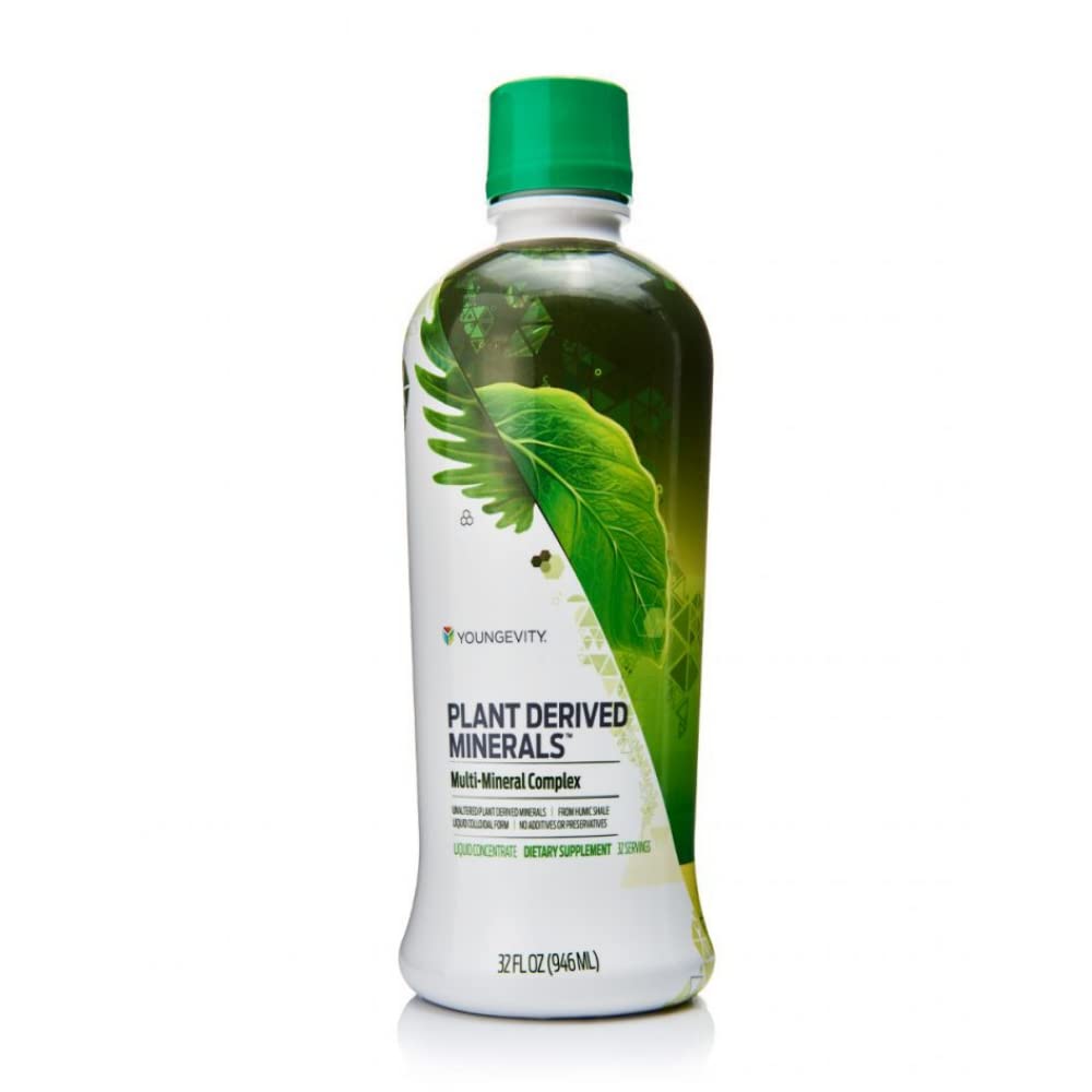 Youngevity Plant Devived Tekoči minerali - 77+ Naravni Nespremenjeni sled Minerali - 19.000mg Rastlinski mineralni trdni delci - Koloidna oblika Humic Shale - (32 oz Pack po 1)